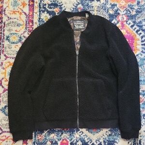 Levi's Black Sherpa And Camouflage Jacket